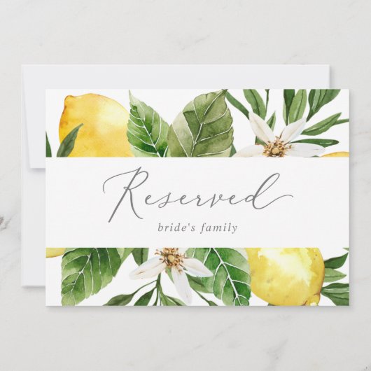 Modern Lemon Garden Reserviert Zeichen (Rückseite)
