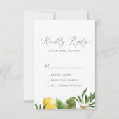 Modern Lemon Garden Simple RSVP Card Karte (Vorderseite)