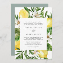 Modern Lemon Garden Wedding Einladung