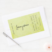 Modern Lemon Green Rustic Label Rechteckiger Aufkleber (Umschlag)