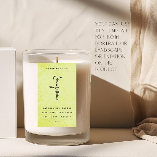 Modern Lemon Green Rustic Label Rechteckiger Aufkleber
