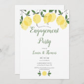 Modern Lemon Greenery Engagement Party Einladung (Vorne/Hinten)