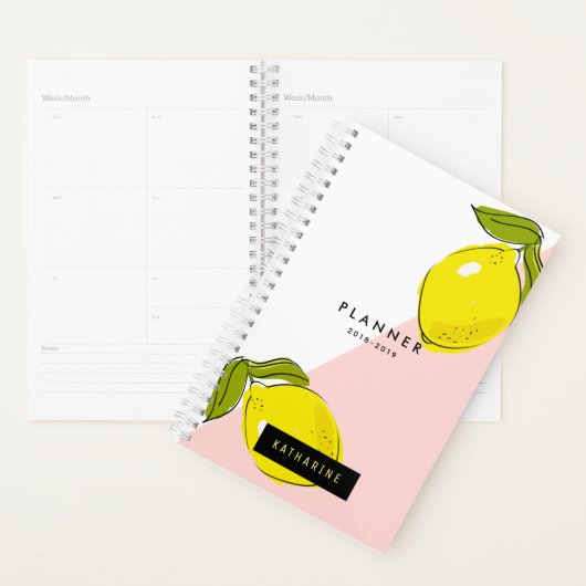 Modern Lemon & Pink Blocks Planner Planer (Anzeige)