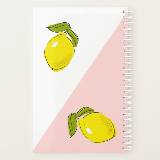 Modern Lemon & Pink Blocks Planner Planer (Rückseite)