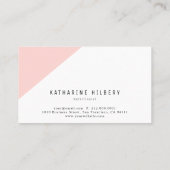 Modern Lemon Pink White Block Business Card Visitenkarte (Rückseite)