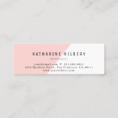 Modern Lemon Pink White Block Mini Business Card Mini Visitenkarte (Rückseite)