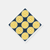 Modern Lemon Slice Navy Blue & Yellow Serviette (Ecke)