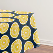 Modern Lemon Slice Navy Blue & Yellow Tischdecke (Beispiel)