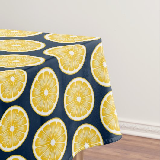 Modern Lemon Slice Navy Blue & Yellow Tischdecke (Beispiel)