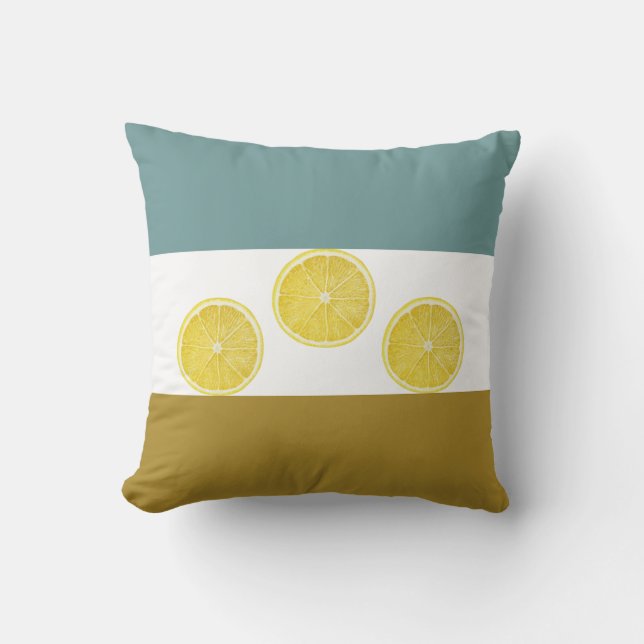 Modern Lemon Trio Throw Kissen (Vorderseite)