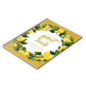 Modern Lemon Wreath Garden | Hochzeitsgast Notizblock (Linke Seite)