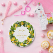 Modern Lemon Wreath Vielen Dank | Hochzeit Pappteller (Party)