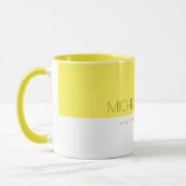 Modern Lemon Yellow Custom monogram Name and Job Tasse (Links)