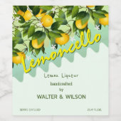 Modern Lemoncello Lemon Frucht Weinetikett (Einzelnes Label)