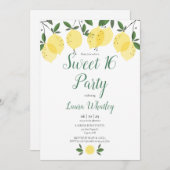 Modern Lemons Sweet 16 Party Geburtstag Einladung (Vorne/Hinten)