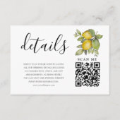 Modern Lemons Yellow & Blue Wedding Details Enclos Begleitkarte (Vorderseite)