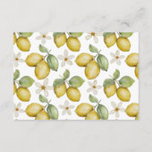 Modern Lemons Yellow & Blue Wedding Details Enclos Begleitkarte (Rückseite)