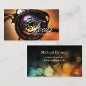 Modern Lens Fotografy Business Card Visitenkarte (Vorne/Hinten)