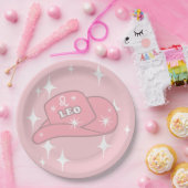 Modern Leo Zodiac Pink Cowgirl Hut Party Pappteller (Party)