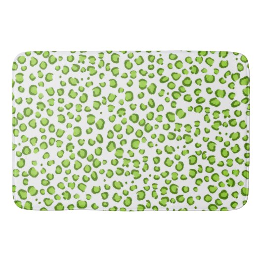 Modern Leopard Animal Print Muster Green Badematte (Vorderseite)