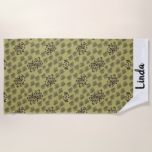 modern leopard animal print strandtuch (Vorderseite)