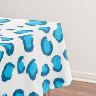 Modern Leopard Blue Patterntierdruck Tischdecke
