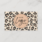 Modern Leopard Cheetah Custom Company Logo Visitenkarte (Vorderseite)