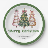 Modern Leopard Christmas Tree Personalized Paper  Pappteller (Vorderseite)