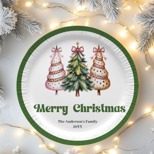 Modern Leopard Christmas Tree Personalized Paper  Pappteller