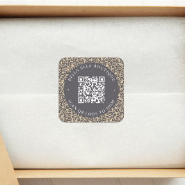 Modern Leopard Custom QR Code Shop Aufkleber