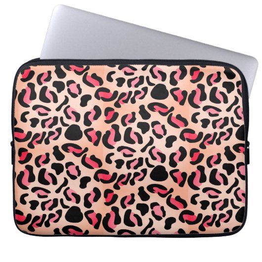 Modern Leopard Pattern Animal Print Laptopschutzhülle (Vorderseite)