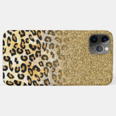 Modern Leopard Pattern Gold Glitzer Ombre Case-Mate iPhone Hülle (Rückseite (Horizontal))
