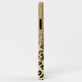 Modern Leopard Pattern Gold Glitzer Ombre Case-Mate iPhone Hülle (Hinten/Rechts)