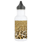 Modern Leopard Pattern Gold Glitzer Ombre Edelstahlflasche (Links)