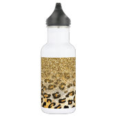 Modern Leopard Pattern Gold Glitzer Ombre Edelstahlflasche (Rechts)