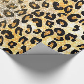 Modern Leopard Pattern Gold Glitzer Ombre Geschenkpapier (Ecke)
