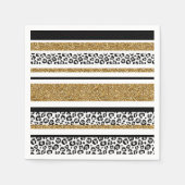 Modern Leopard Pattern Gold Glitzer Ombre Serviette (Vorderseite)