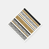 Modern Leopard Pattern Gold Glitzer Ombre Serviette (Ecke)