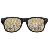 Modern Leopard Pattern Gold Glitzer Ombre Sonnenbrille (Vorderseite)