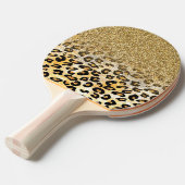 Modern Leopard Pattern Gold Glitzer Ombre Tischtennis Schläger (Vorderseite)