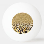 Modern Leopard Pattern Gold Glitzer Ombre Tischtennisball (Rückseite)