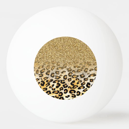Modern Leopard Pattern Gold Glitzer Ombre Tischtennisball (Rückseite)