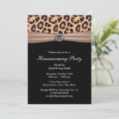 Modern Leopard Print Diamond Housewarming Party Einladung (Stehend Vorderseite)