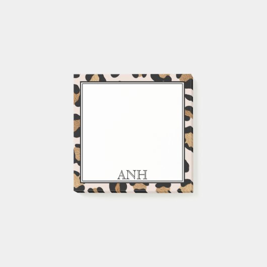 Modern Leopard Print doppelter Grenze drei Ursprün Post-it Klebezettel (Vorderseite)