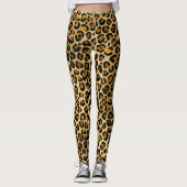 Modern Leopard Print Gold Leggings (Vorderseite)