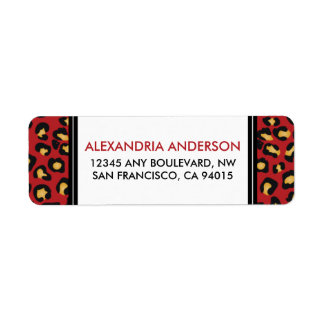 Modern Leopard Print Return Address Label (rot)