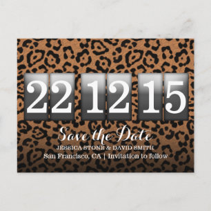 Modern Leopard Print Save the Date Ankündigungspostkarte