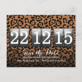 Modern Leopard Print Save the Date Ankündigungspostkarte (Vorderseite)