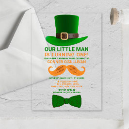 Modern Leprechaun St. Patrick's any Age Birthday Acryleinladungen