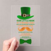Modern Leprechaun St. Patrick's any Age Birthday Acryleinladungen (Insitu (Handheld))